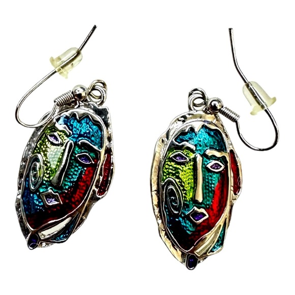 Multicolor Metal & Enamel with Rhinestones Necklace & Earrings Set - Picture 4 of 6